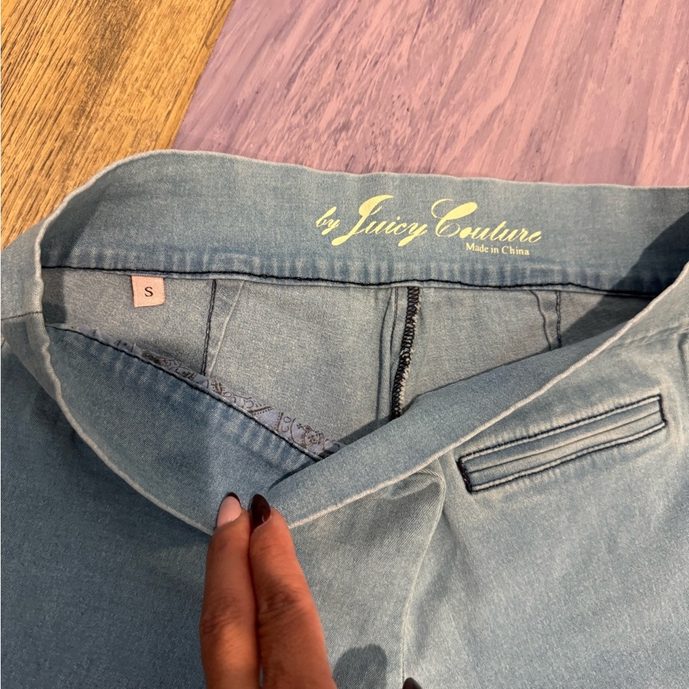 Juicy Couture Pale Blue Denim Mini Skirt